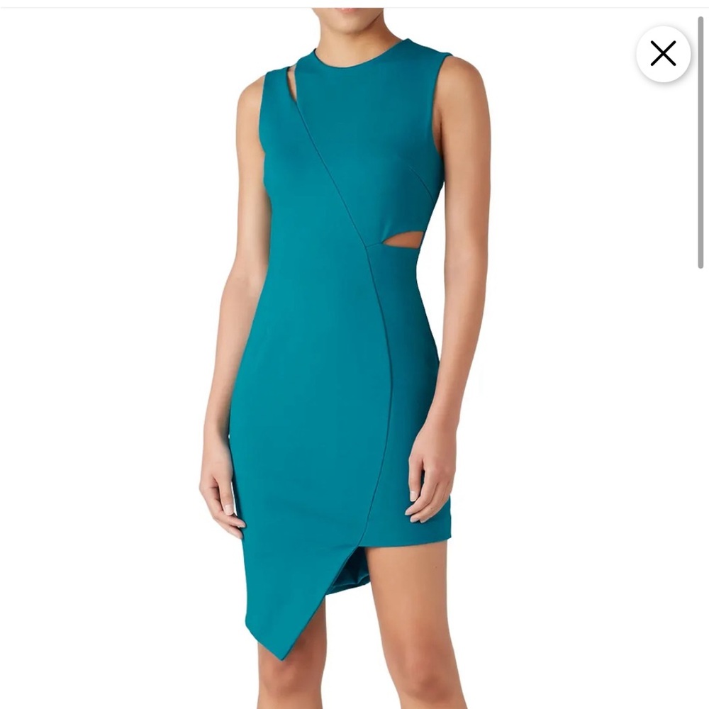 Elliatt Sanctuary Dress Teal Asymmetrical Hem Womens Size L. Worn once.